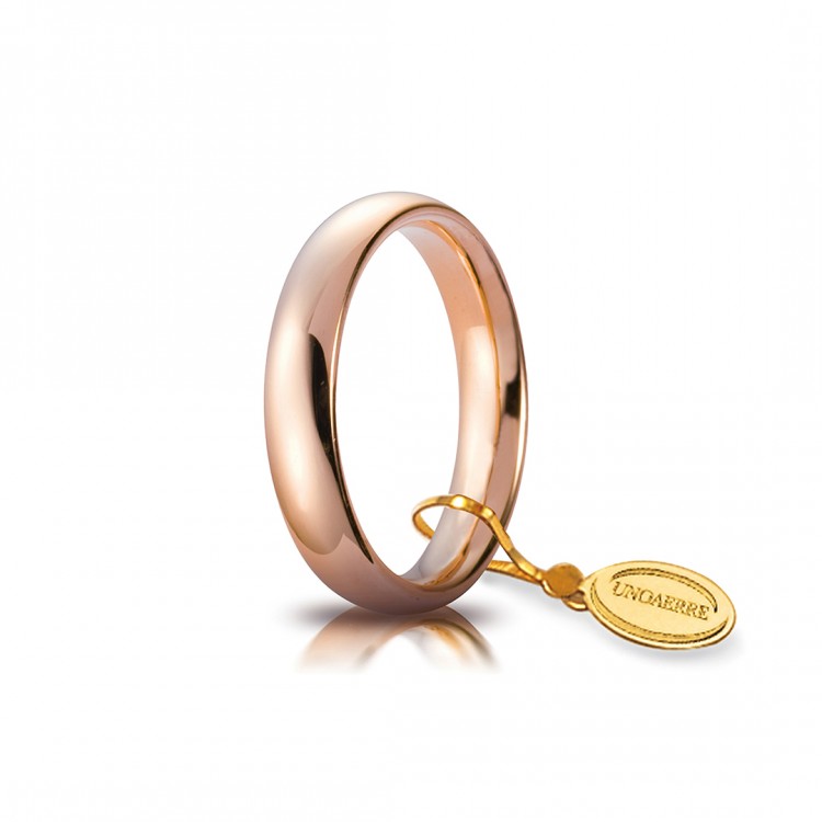 UNOAERRE FEDE COMODA IN ORO ROSA 4 MM